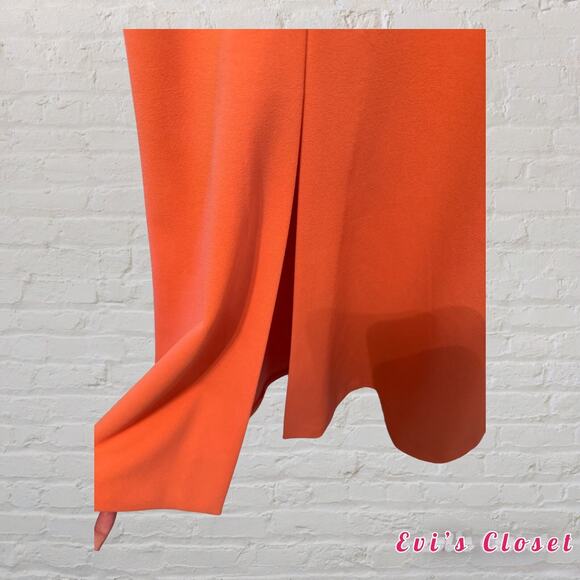 Calvin Klein Modern Essentials Porcelain Woman"s Midi Dress Coral Size 12 - Picture 7 of 12